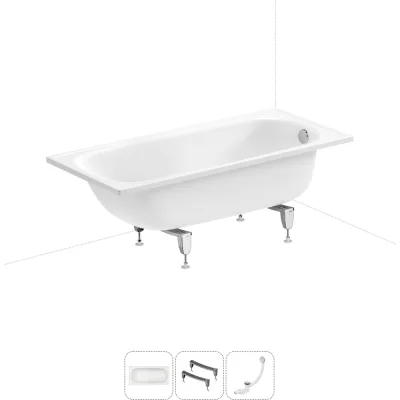 Стальная ванна 150х70 см Sanitana BLB Europa 20220621R в наборе 3 в 1 20220621R
