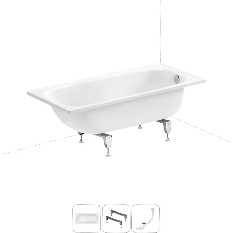 Стальная ванна 150х70 см Sanitana BLB Europa 20220621R в наборе 3 в 1 20220621R