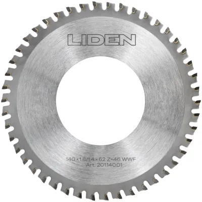 Диск пильный TCT 140x1.8/1.4x62 мм, z=46 для труборезов Liden 201.140.01