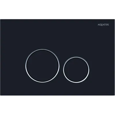 Панель смыва AQUATEK PNS-0000015 (005DQ) черная матовая ободок хром для INSP-0000001 Pneumo S (клавиши круглые) 00000144601