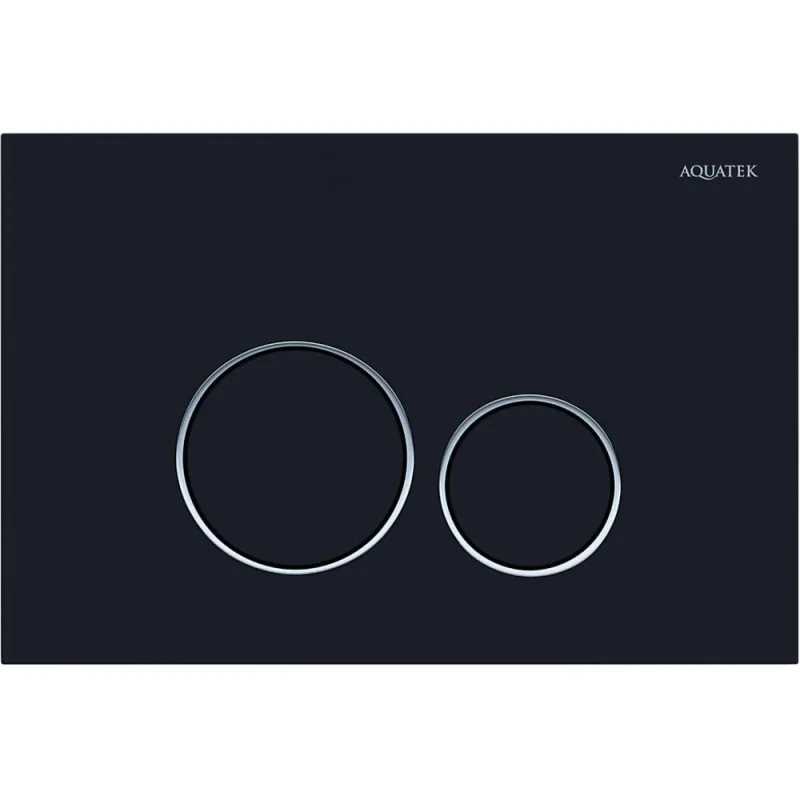 Панель смыва AQUATEK PNS-0000015 (005DQ) черная матовая ободок хром для INSP-0000001 Pneumo S (клавиши круглые) 00000144601