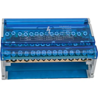Шины STEKKER на DIN-рейку в корпусе (кросс-модуль) 4x15 3L+PEN LD505-415 39685