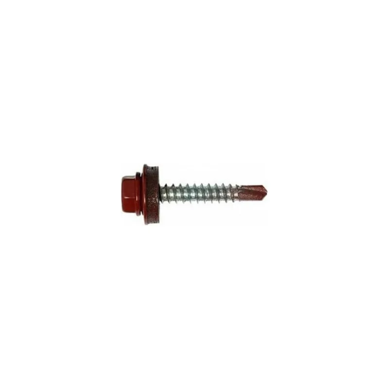 Саморез кровельный МЕТАЛЛСЕРВИС 4,8x29 RAL 3011 коричнево-красный, по дереву, 60 шт., коробка с окном МС 1271103