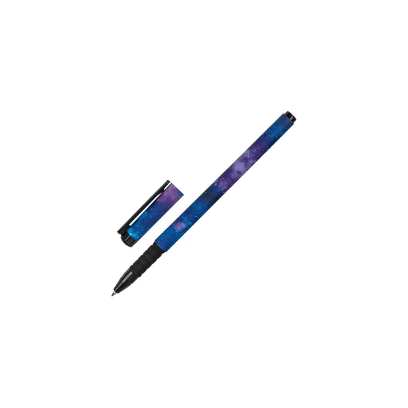 Ручка шариковая BRAUBERG Soft Touch Grip Space, синяя, мягкое покрытие, узел 0,7 мм 143714