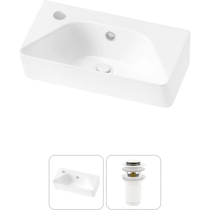 Комплект Wellsee 2 в 1 Lavinia Boho Bathroom Sink накладная/подвесная раковина 40x22 см 20216444R