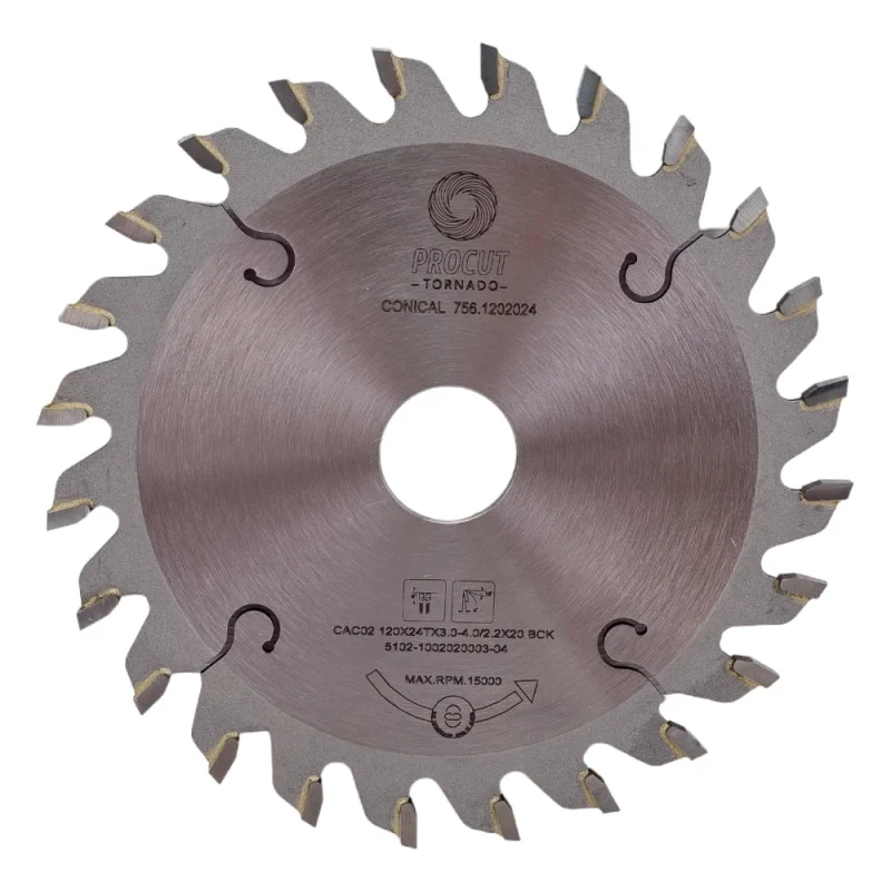 Диск подрезной конический (120x20x3.0/4.0/p=2.2 мм; z24) Conical tooth PROCUT 756.1202024