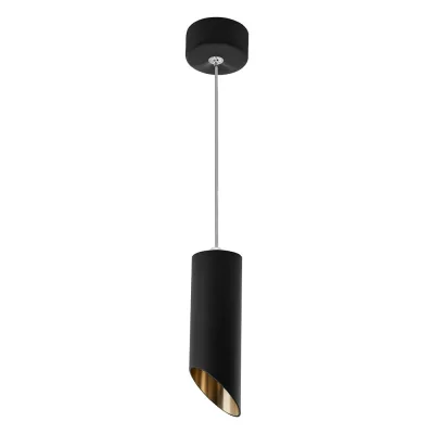 Потолочный светильник FERON ML1828 Barrel tilt на подвесе MR16 35W 230V, черный, золото 55x200, 48043