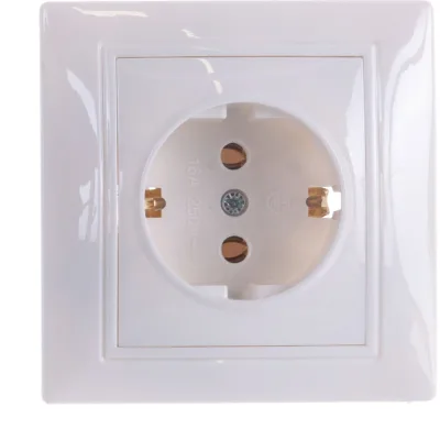 Розетка Smartbuy 1-местная с заземлением 16А белая Венера SBE-01w-16-S1-Z