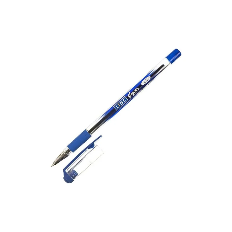 Шариковая ручка Linc GLYСER 0,7 мм синий резиновый грип 1300RF/blue