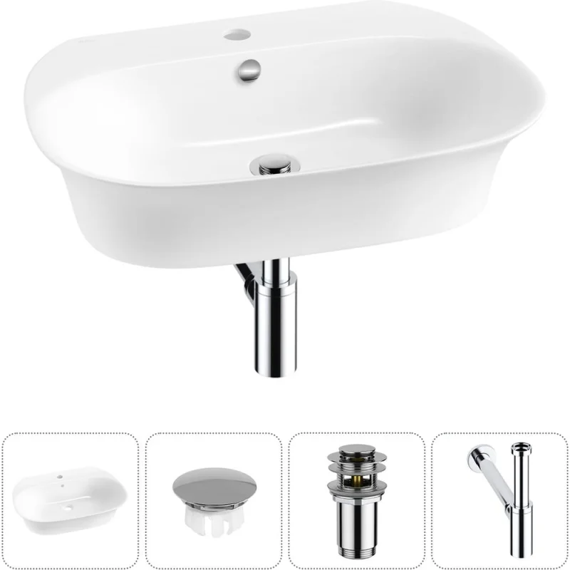 Набор Wellsee 4 в 1 Excellence Pro накладная/подвесная раковина 60x47 см 20217063R