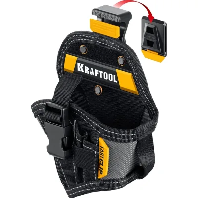 Кобура для компактного шуруповерта с быстросъёмным креплением KRAFTOOL FastClip KH-5C , 5 карманов и петель 38770