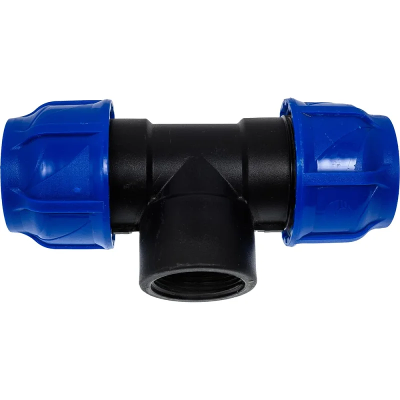 Компрессионный переходной тройник VALFEX ПНД, с внутренней резьбой, 40-1 1/4"-40 1210014011440