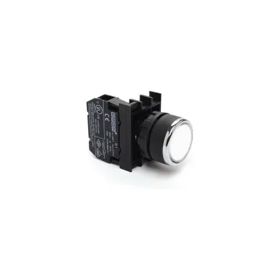 Кнопка с блоком подсветки Emas белая B230DB