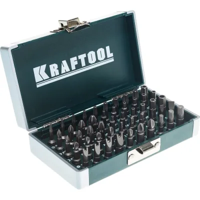 Набор кованых торсионных бит KRAFTOOL X-Drive Cr-Mo, система насечек "NSS", 50 предметов, в боксе 26065-H50