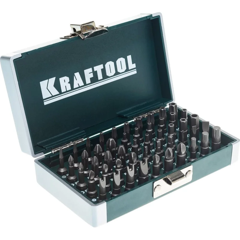 Набор кованых торсионных бит KRAFTOOL X-Drive Cr-Mo, система насечек "NSS", 50 предметов, в боксе 26065-H50