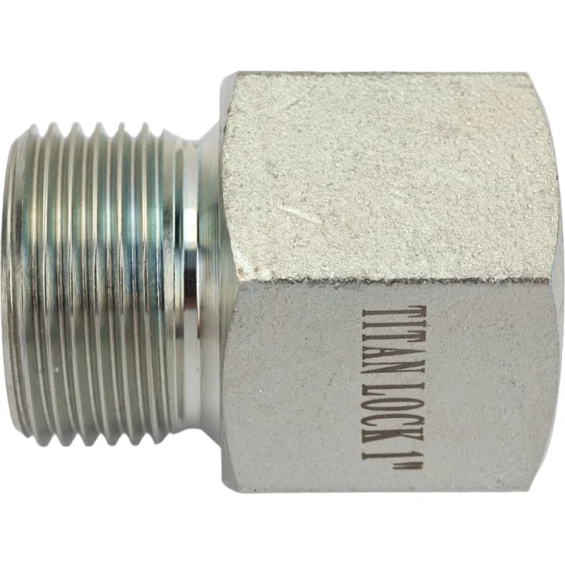 Переходной ниппель TITAN LOCK сталь, 1", НР BSP/ВР NPT, TL1RMBS-FNP
