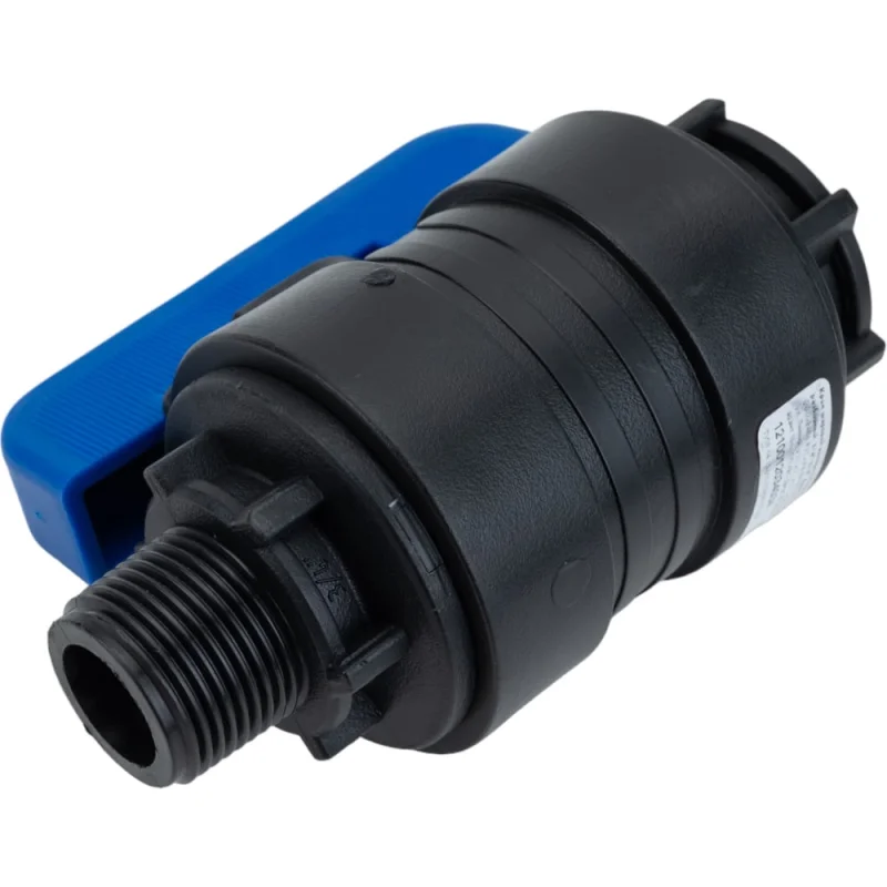 Компрессионный шаровой кран VALFEX ПНД НР/ВН резьба разборный 3/4"- 3/4" Ду20 1210012034034