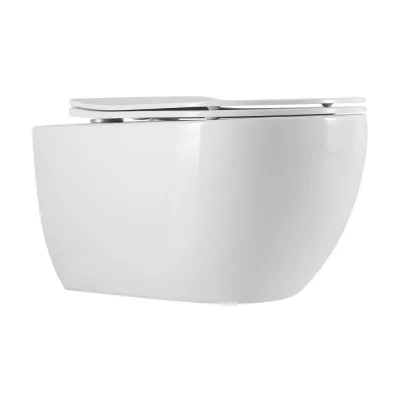 Подвесной безободковый унитаз Art&Max SIENA с сиденьем в комплекте AM221CHR/SC