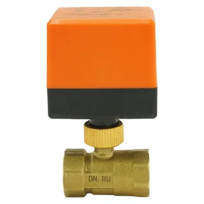Кран DN.ru латунный RP.BRASS.120.MM.020 Ду20 Ру16, муфтовый электропривод 220В D160-00118