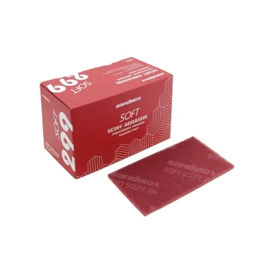 Лист шлифовальный на нетканой основе 299 Soft Scuff 115х230 мм, FINE, красный, Р360, 25 шт SANDWOX 299.11.23.360