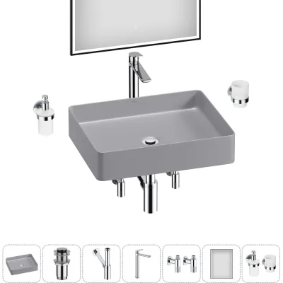 Набор Wellsee 7 в 1 FreeDom 2.0 накладная раковина 51x40 см 20217930R