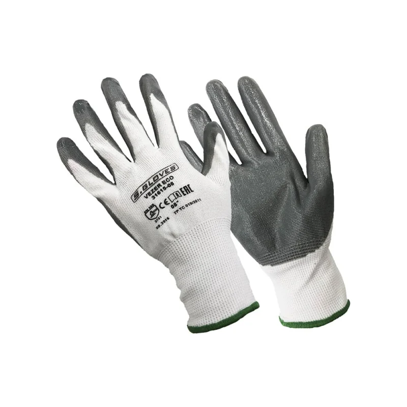 Нейлоновые перчатки с нитриловым покрытием S. GLOVES VEZER ECO размер 07 31615-07