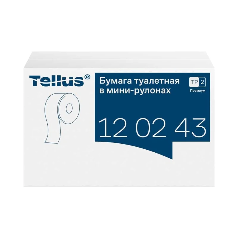 Туалетная бумага Tellus Premium 170 м 2-слойная белая 120243 124543 22172