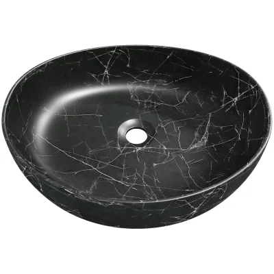 Раковина для ванной накладная Teymi Valma 50 черный мрамор T53102 ЦБ-00284759
