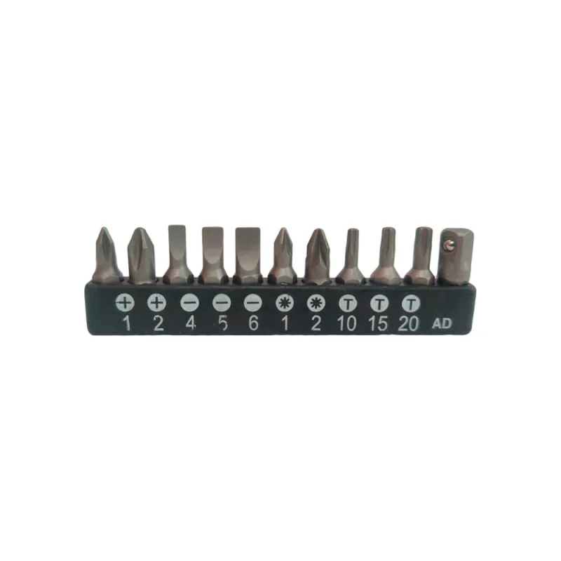 Набор битов шлицевых 11 предметов, SL, PH, PZ, Torx, 1/4" AIST 10106011 00-00026074