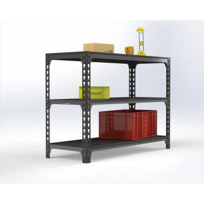 Стол-верстак ООО Металекс 950x1000x400 (две полки) серый 111598