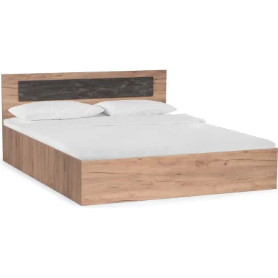 Кровать Woodville Taika 160x200, дуб золотой / камень темный 499623