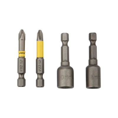 Набор бит Kranz PH2/PZ2 50 мм с магнитным держателем (4 шт.) (KR-92-0461)