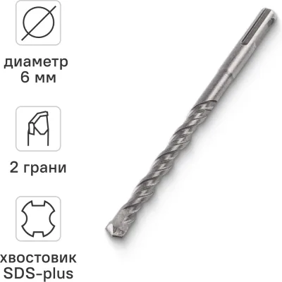 Бур по бетону для перфоратор 6x160 мм, SDS-plus VIRA 580616