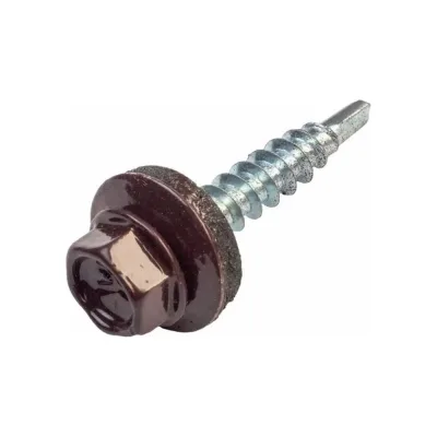 Саморез кровельный Стройметиз 4,8х28(29) RAL 8017 (шоколадно-коричневый) (уп.300 шт) контейнер 2102810300