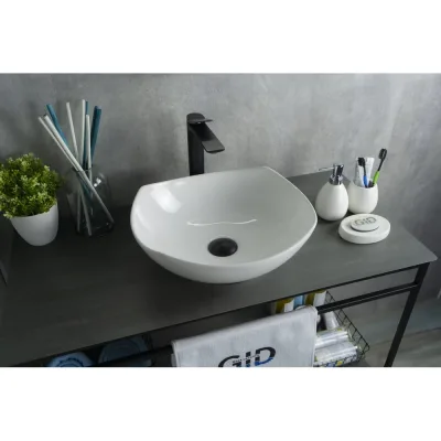 Раковина Gid N9412 накладная белая 41.5x38x14 51191