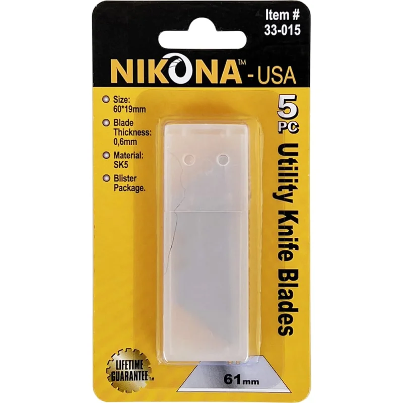 Лезвия для универсального ножа NIKONA 5 шт, SK5, 60х19х0.6 мм 33-015