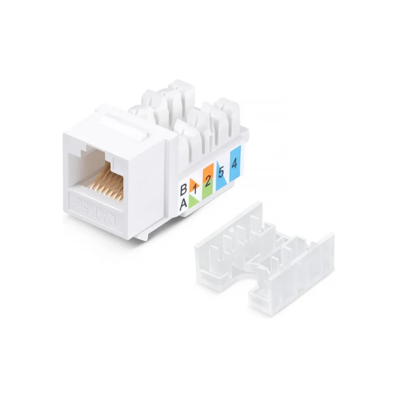 Модуль Keystone Jack RJ-45 CAT 5e REXANT неэкранированный 110 IDC тип 90 градусов, белый 02-0064