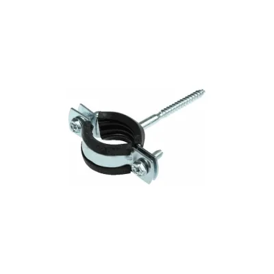 Оцинкованный хомут с резиновым уплотнителем Terma 1/2" 20-24 мм, с шурупом 24002 28702