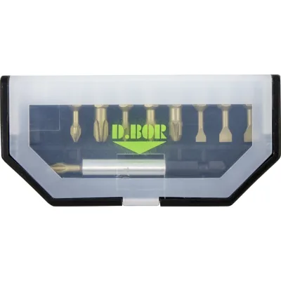 Набор бит TiN-half 10 шт с магнитным держателем D.BOR D-SET-10A-1-TIN