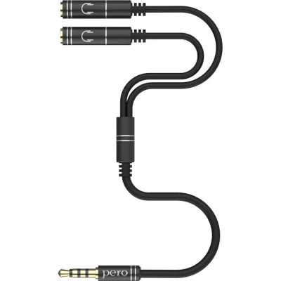 Аудио разветвитель PERO AD07 PREMIUM AUX SPLITTER, черный PRAD07MSBK