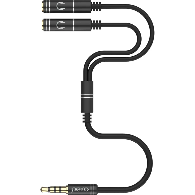 Аудио разветвитель PERO AD07 PREMIUM AUX SPLITTER, черный PRAD07MSBK