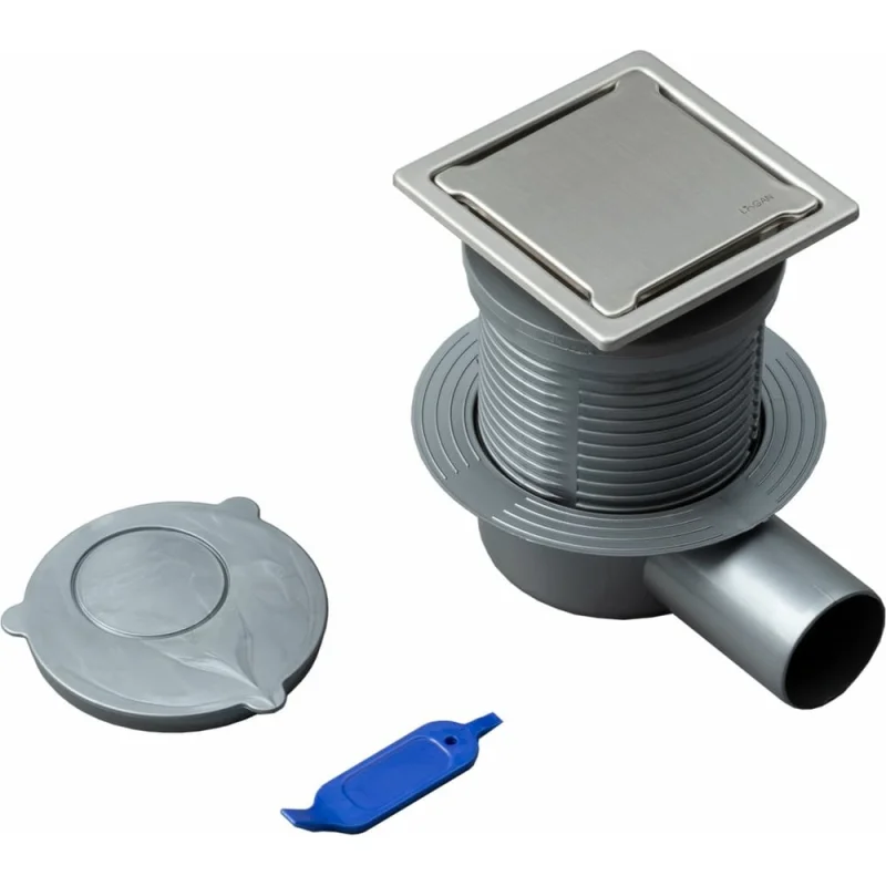 Точечный трап Logan L003-110 с решеткой из нержавеющей стали, 11x11 см 00306893