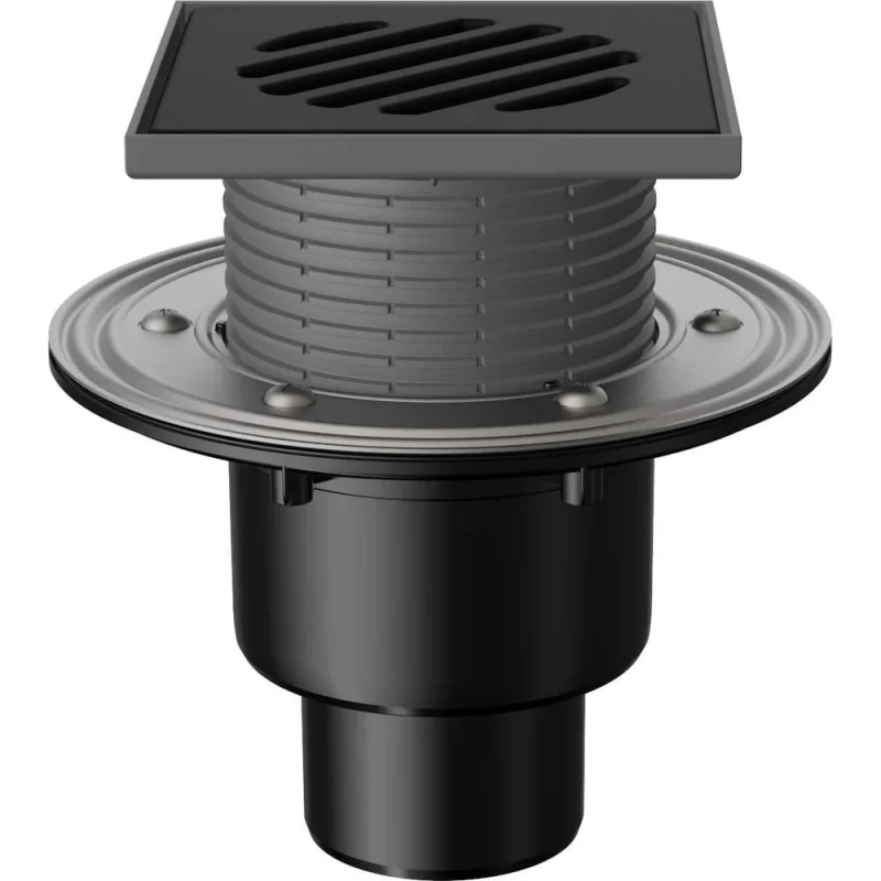 Сливной трап Fachmann T 310.1 PNsB 145x145 регулируемый, с гидрозатвором, вертикальный выпуск 04.024