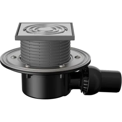Сливной трап Fachmann T 520.1 SOsP 125x125 регулируемый, без гидрозатвора, горизонтальный, шарнирный 04.042