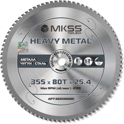 ΠΠΈΡΠΊ ΠΏΠΈΠ»ΡΠ½ΡΠΉ ΠΏΠΎ ΠΌΠ΅ΡΠ°Π»Π»Ρ MKSS Toolbox Heavy Metal SS3135 355x80Π’Ρ
1.9/2.3x25.4ΠΌΠΌ SS31355001