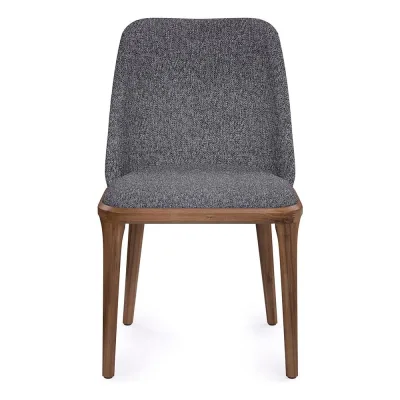 Стул ALSAV AL 502 Bruno 520x570x860 мм орех темный/ткань melange-grey 21000826