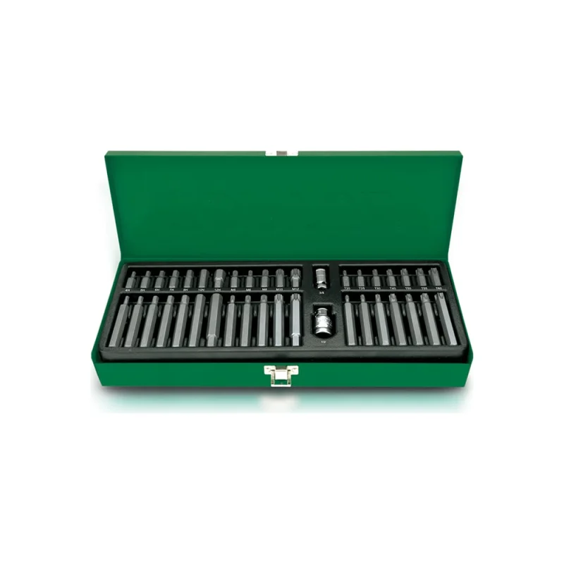 Набор бит 40 предметов Torx, Spline, Hex, с адаптерами 3/8" и 1/2" TOPTUL GAAD4002