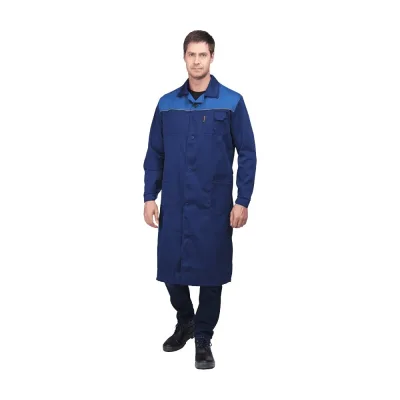 Халат ГК Спецобъединение СТАНДАРТ темно-синий/василек, р.120-124, рост 170-176 Хал 012/120/170