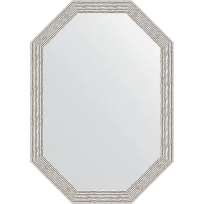 Зеркало EVOFORM в багетной раме - волна алюминий 46 mm (48x68 cm) 7009