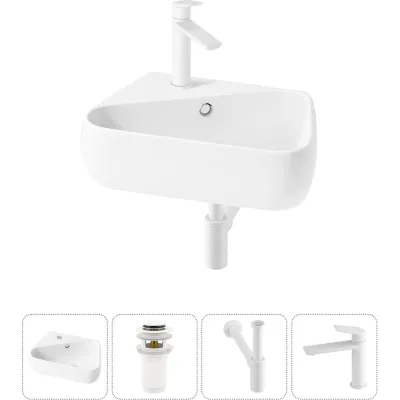 Комплект Wellsee 4 в 1 Lavinia Boho Bathroom Sink накладная/подвесная раковина 44x27 см 20216592R